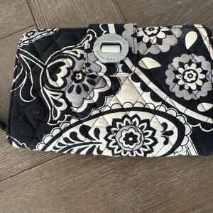 Vera Bradley Black and Gray Floral Wallet